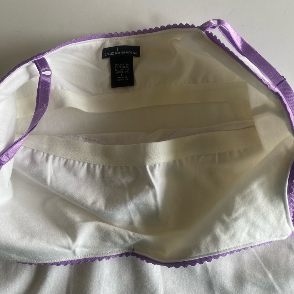 Moda International White & Purple Lace Bralette Tank Top - Picture 7 of 10